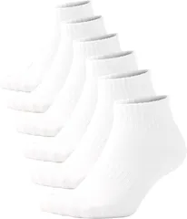 PIENILO 靴下 メンズ スポーツ ソックス スクールソックス ショート 学生 6足セット(ホワイト,  25.0-27.0 cm)
