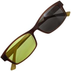 [KKD] 色が変わる 偏光 調光 サングラス スクエア 軽量 TR90 ユニセックス フレーム UVカット 2872 (マットブラウン 偏光調光イエロー/スモーク)