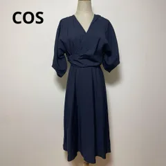 COS コス ネイビー ロングワンピース 半袖 EUR 32