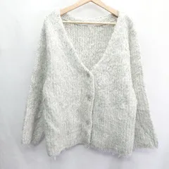 ◇ ⊇ mystic ウール混合 長袖 ニットカーディガン サイズF グレー レディース E  【1409240020288】