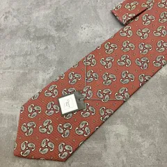 新品　未使用　タグ付　クリスチャンディオール ブランド ネクタイ シルク　絹　ペイズリー柄　総柄　　 シルク イタリア製  メンズ レンガ　 Christian Dior秋　冬　ビジネス　フォーマル