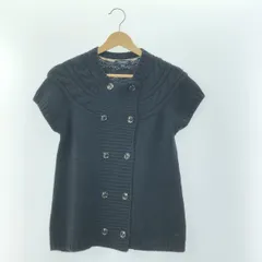 BURBERRY LONDON / バーバリーロンドン | ウール ケーブルニットベスト | 160A | ブラック | レディース