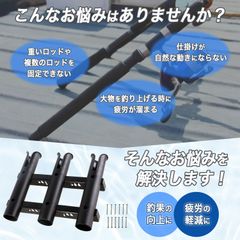 Fishing Rod Holder, 3-Row Rod Stand, Fishing Rod Stand, Boat Rod Stand, Black, Fishing Gear Storage, Fishing Yacht, Wall-Mounted, Solid Black, Simple Design, Suitable for Sea Fishing, Night Fishing, Multiple Rods, Custom Parts