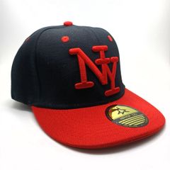 新品 送料込み 大人用 ニューヨーク ベースボール キャップ 男女兼用 黒/赤