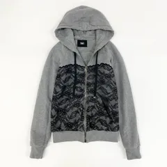 11f12 DOLCE&GABBANA ドルチェアンドガッバーナ 長袖パーカー 羽織 レース切替 フーディーパーカー フルジップ トップス レディース 38 グレー 画像参照のサムネイル