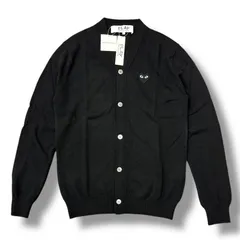 参考上代31350円 未使用品 PLAY COMME des GARCONS 24AW Vネックカーディガン ニット セーター プレイコムデギャルソン AX-N024-051 ブラック L 88625A5