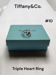 Tiffany & Co. vintagering #10号 Tiffany トリプルハートリング　ティファニートリプルハートリング