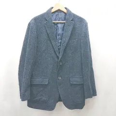 ◇ ⊇ BARRAGE ウール混合 長袖 ジャケット サイズLL ネイビー メンズ E  【1502180068256】