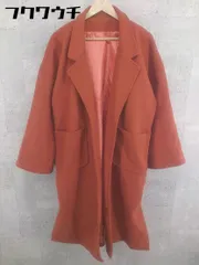 ■ ◎ JUNOAH ジュノア ベルト付 長袖 ロング コート サイズL テラコッタ レディース  【1002802283918】のサムネイル