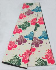 Ivy✺美品 正絹 花草文 トールサイズ 振袖 着物 A1755 振袖 身丈175cm 裄丈69cm L 袷 落款 薔薇 草花 金彩 紺色 正絹