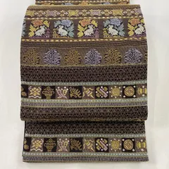 お茶会・入学園式にオススメ　艶めく【名物裂】の吹き寄せ　美品の袋帯です 茶道具 名物裂 新ん橋 数寄屋袋 観世水に桜 （かんぜすいにさくら）