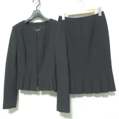 新品未使用 EPOCAエポカ シルク混 スカートスーツ ブラック 40 9号 24 TWENTY FOUR Noble】 フレアスカート(スカート)｜EPOCA