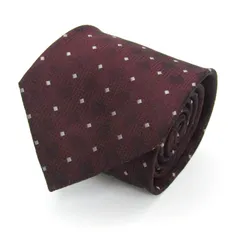 ピエールカルダン ブランド ネクタイ チェック柄 格子柄 スクエア柄 シルク メンズ ブラウン Pierre Cardin 【中古】