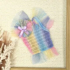 犬服　シャーリング　チュール　クリップ付き２点セット　ドッグウェア