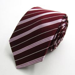 レミュー ブランド ネクタイ シルクストライプ柄 小紋柄 総柄 PO メンズ ワインレッド LES MUES 【中古】