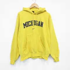 XL/古着 ナイキ NIKE 長袖 スウェット パーカー メンズ 00s ミシガン 刺繍 黄 イエロー 25oct01 中古 スエット トレーナー トップス