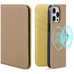 【迅速発送】VISOUL iPhone15 Pro ケース 手帳型 本革 MagSafe対応 スマホケース アイフォン15プロ ケース レザー 手帳ケース カード収納 携帯ケース 全面保護 マグネット式 柔軟なTPU素材 スタンド機能付き 6.1インチ アイホ