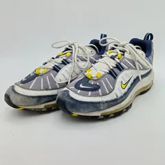 NIKE ナイキ AIR MAX 98 エアマックス98 ATMOS×NIKE コラボスニーカー 'Tour Yellow' 2018年 スニーカー ホワイトネイビーイエロー 27.5cm メンズ B-10-3