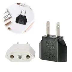 変換プラグ 2個セット 電源変換プラグ 6A 125-250V cタイプ 変換プラグ 海外 変換プラグ 国内用変換プラグ C→A 高互換性 小型 携帯便利 日本国内用 海外旅行用ブラックホワイト