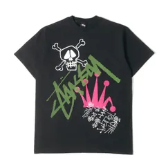 新品 STUSSY ステューシー Tシャツ サイズ:L 00s マルチ グラフィック クルーネック 半袖Tシャツ STRIKE TEE デッドストック ブラック 黒 00年代 アーカイブ トップス カットソー【メンズ】のサムネイル