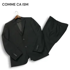 COMME CA ISM コムサイズム 春夏 背抜き★ シャドーストライプ スーツ セットアップ Sz.L メンズ 黒 ビジネス