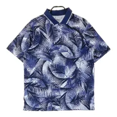 サイズ：LG UNDER ARMOUR アンダーアーマー  半袖ポロシャツ 総柄 ネイビー系 [240101454730] ゴルフウェア メンズ ストスト