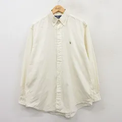 XL/古着 ラルフローレン 長袖 ブランド シャツ メンズ 90s ワンポイントロゴ オックスフォード YARMOUTH ロング丈 コットン ボタンダウン 