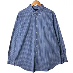 古着 ラルフローレン Ralph Lauren CLASSIC FIT 長袖 ボタンダウンストライプシャツ メンズXL相当/eaa583710