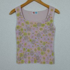 Tricoti Tricota タンクトップ 花刺繍 ピンク レディース 古着 Y2K ギャル
