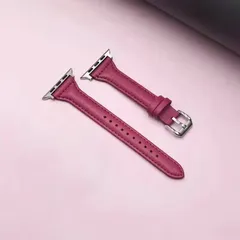 Apple Watch アップルウォッチ 本革レザーバンド バーガンディ 38 40 41 42 44 45 49mm 対応 牛革 ベルト ワンタッチ交換 全シリーズ対応