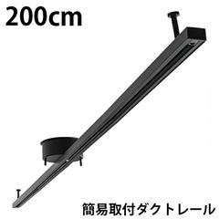 訳あり ダクトレール 200cm 2m 黒 レールライト ライティングダクトレール 簡易取付