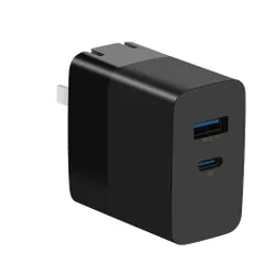 【在庫処分】QC3.0/PD TypeC急速充電acアダプター 窒化ガリウム 2ポート(USB-A/USB-C) MacBook/Surface/iPhone13/iPad 65W Air/Galaxy/Androidスマートフォン/Windows GaN S