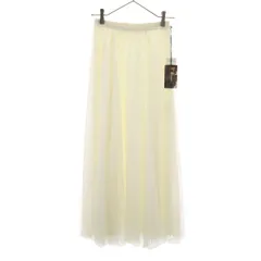 未使用 Diagram ダイアグラム ロング丈 レース チュール スカート 36 ホワイト系 レディース 古着