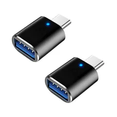 新品 【2個入り】Type-C-変換 標準USB変換アダプタ 高速データ転送 3.0 OTG機能搭載 (ブラック)