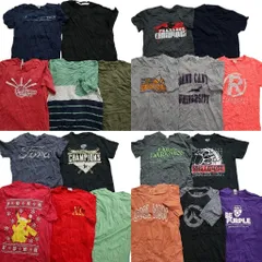 古着卸 まとめ売り カラー プリント 半袖Tシャツ 20枚セット (メンズ S ) ラグラン キャラクター ポケモン ワンポイント 中古 古着 MZ1095