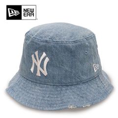 ューエラ【ＮＥＷ ＥＲＡバケット01 Damaged Series ニューヨーク・ヤンキース ウォッシュドデニム バケットハット ダメージ加工 ウォッシュ加工 バケハ 帽子 ユニセックス