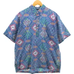 古着 90年代 レインスプーナー REYNSPOONER 水着タグ ビキニタグ 総柄 ボタニカル柄 プルオーバー ボタンダウン/eaa560139