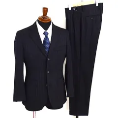 スーツセレクト 3つボタン シングルスーツ S A4 ブラック ストライプ アジャスター付 袖口4つ釦 本切羽 SLGP2103 合物 春秋  5XI022 【送料無料】【中古】【メンズビジネス】202509