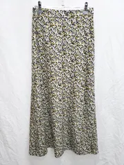 ◇ Θ　Φ AS KNOW AS PINKY アズノゥアズピンキー 花柄 ロング丈 フレア スカート サイズ表記なし ブラック レディース P  【1409250011689】