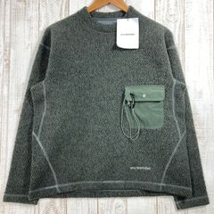 【Women's M グリーン系】 And Wander ( アンドワンダー ) リ ウール ジェーキュー クルー ネック Re Wool JQ Crew Neck ウール 574-3284061 Asian Women's  フリース アウター