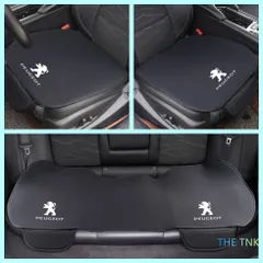 新品 プジョー Peugeot ロゴ入り 車用 シートカバー シートクッション カーシートカバー 座布団滑り止め 前座席用2枚+後部座席用1枚   ブラック 205 206 207 208 306 307 308 406 407 508 2008 kkk