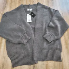 未使用タグ付き。AZUL。アズール。カーディガン。グレー系。Lサイズ。