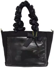 【中古】雑貨 ブラック 痛バッグ A4多機能2WAYハンドルフリルトートバッグ