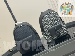 【今日特価】Dior ディオール クラシック柄 リュックサック 黒とネイビーブルーのオブリーク柄刺繍で質感に富む-WTO輸入2