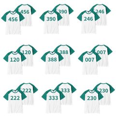送料無料 イカゲーム コスプレ衣装 シャツ 子供用 大人用Tシャツ 番号456 222 149 390 120 コスプレ衣装 スポーツウェア 上着 メンズ レディース ハロウィンコスチューム 大人 子供 文化祭 変身