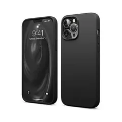 elago iPhone13Pro Max 対応 ケース 耐 衝撃 薄型 シリコン スマホケース 衝撃吸収 スリム 薄い シリコンケース(ブラック)