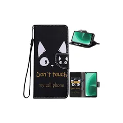 FOR OPPO A55s 5G ケース スマホケース 手帳型 ケース FOR OPPO A55s 5G カバー 猫 ストラップホール付きスタンド機能付き スマホカバー 財布型 マグネット付き シンプル カード収納 耐衝撃 PCduoduo 1