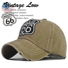 【ROUTE66】キャップ ローキャップ 帽子 メンズ レディース Vintage アメカジ おしゃれ ルート66 アメリカ USA 7987848 (カーキ)