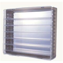 【在庫処分】背面ミラー 幅36.0×奥行き10.2×高さ31.8cm 棚板6枚付き 高さ調節可能 クリアブラック 大型 壁掛け コレクションケースK606 フィギュア収納 フィギュア 壁掛け用フィギュアケース ディスプレイ用 アクリルスタンド イセトウ(Ise