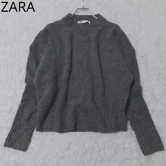 ザラ　ニットセーター　長袖　クルーネック　シンプル　カジュアル　綺麗め　ウール100％　グレー　XSサイズ